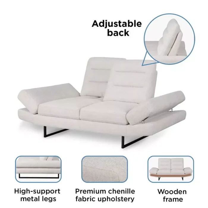 Brazil 3-Seater XL Fabric Sofa with Adjustable Back